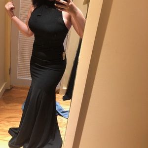 Long Black high neck dress
